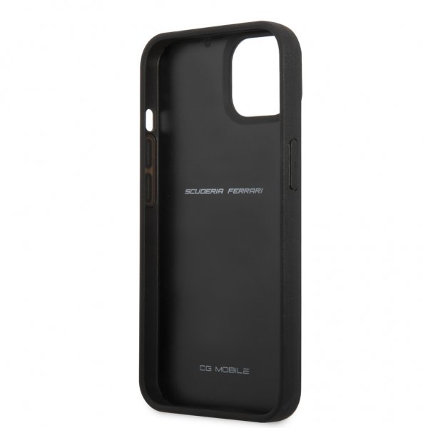Ferrari iPhone 13 Mini Skal Real Carbon Metal Logo Svart