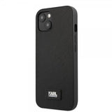 Karl Lagerfeld iPhone 13 Mini Skal Saffiano Metal Plaque Svart