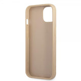 Guess iPhone 13 Mini Skal Saffiano Metal Triangle Beige