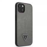 Guess iPhone 13 Mini Skal Saffiano Metal Triangle Silver