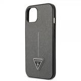 Guess iPhone 13 Mini Skal Saffiano Metal Triangle Silver