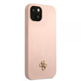 Guess iPhone 13 Mini Skal Silicone Metal Logo 4G Light Pink