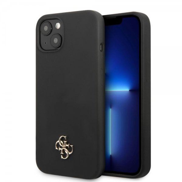 Guess iPhone 13 Mini Skal Silicone Metal Logo 4G Svart