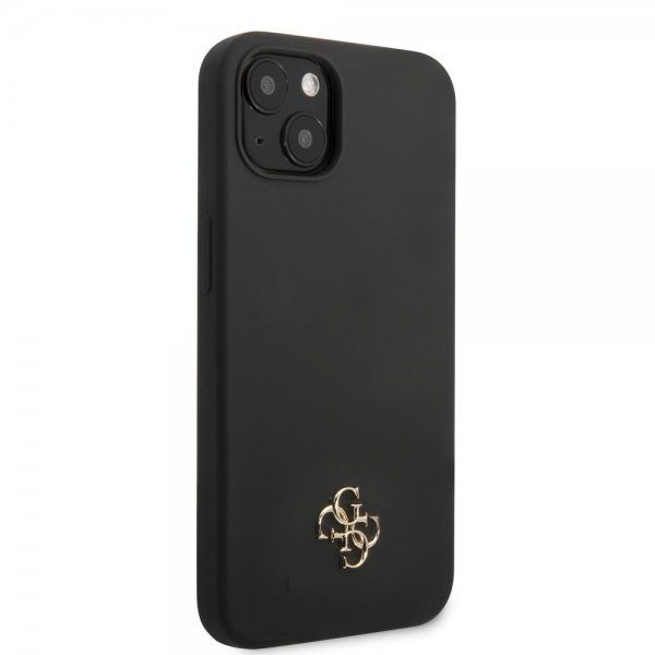 Guess iPhone 13 Mini Skal Silicone Metal Logo 4G Svart