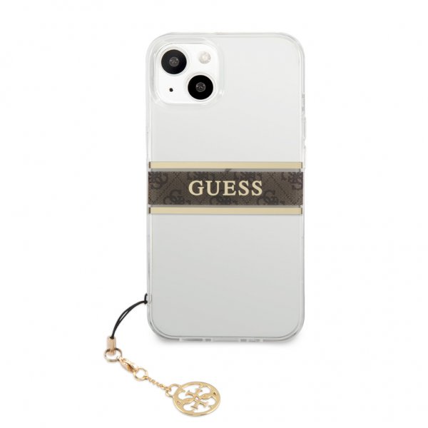 Guess iPhone 13 Mini Skal Stripe Charm Brun