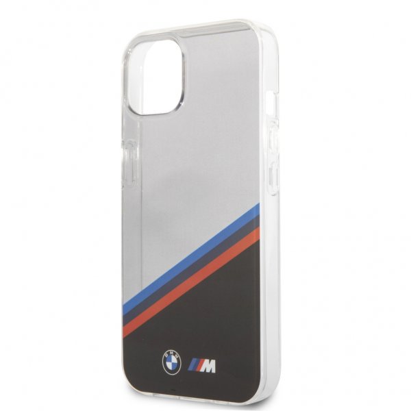 BMW iPhone 13 Mini Skal Tricolor Stripe Transparent Svart