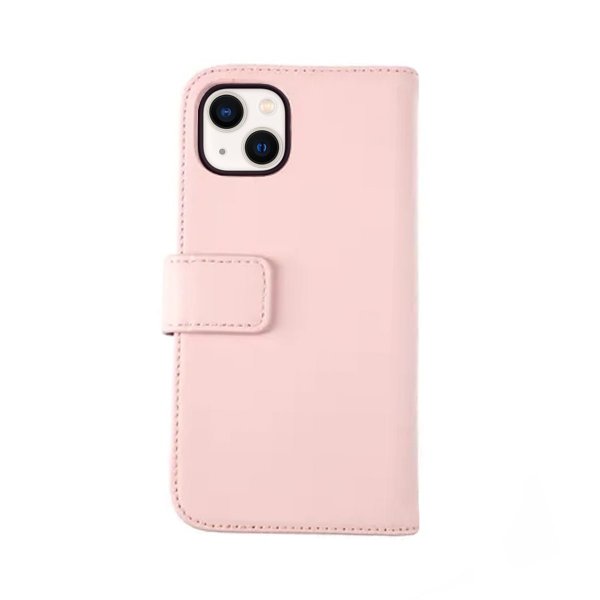 Rvelon iPhone 13 Fodral Äkta läder Kortfack Rosa