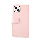 Rvelon iPhone 13 Fodral Äkta läder Kortfack Rosa