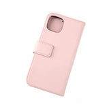 Rvelon iPhone 13 Fodral Äkta läder Kortfack Rosa