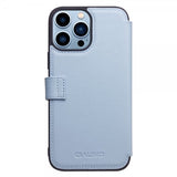 Qialino iPhone 13 Pro Fodral Äkta läder Kortfack Blå