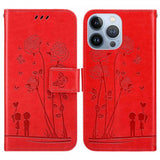 iPhone 13 Pro Fodral Blommönster Röd