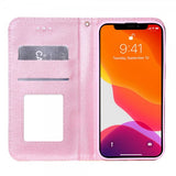 iPhone 13 Pro Fodral Glitter Blommönster Orange