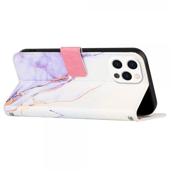 iPhone 13 Pro Fodral Marmor Vit Lila
