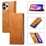 Lc.Imeeke iPhone 13 Pro Fodral med Kortfack Flip Brun