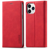 Lc.Imeeke iPhone 13 Pro Fodral med Kortfack Flip Röd