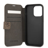 Guess iPhone 13 Pro Fodral Metal Logo Brun