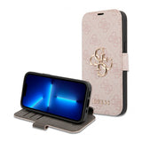 Guess iPhone 13 Pro Fodral Metal Logo Rosa