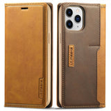 Lc.Imeeke iPhone 13 Pro Max Fodral Kortfack Utsida Brun