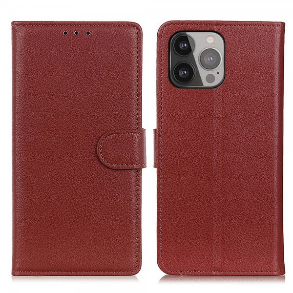 Nordic Covers iPhone 13 Pro Max Fodral Litchi Brun