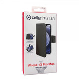 Celly iPhone 13 Pro Max Fodral Wally Wallet Case Svart