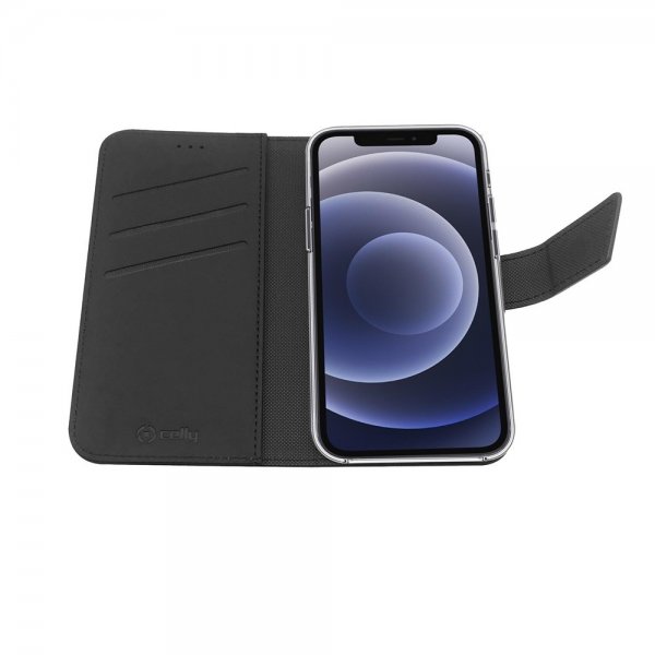 Celly iPhone 13 Pro Max Fodral Wally Wallet Case Svart