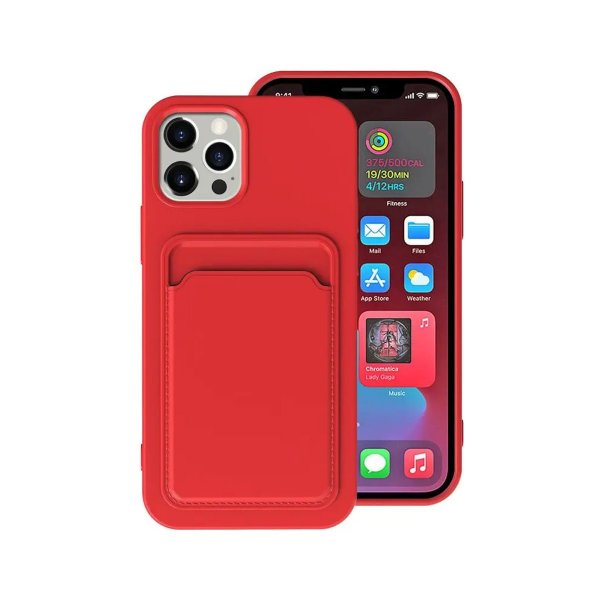 iPhone 13 Pro Max Skal Korthållare Röd