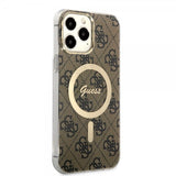 Guess iPhone 13 Pro Max Skal 4G Pattern MagSafe Brun