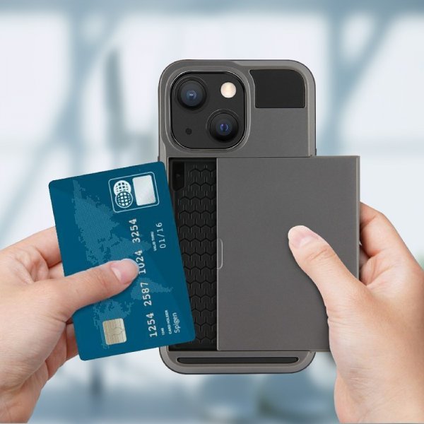 iPhone 13 Pro Max Skal Card Slide Svart