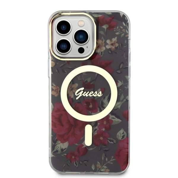 Guess iPhone 13 Pro Max Skal Flower MagSafe Kaki