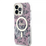 Guess iPhone 13 Pro Max Skal Flower MagSafe Rosa