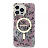Guess iPhone 13 Pro Max Skal Flower MagSafe Rosa