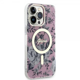 Guess iPhone 13 Pro Max Skal Flower MagSafe Rosa