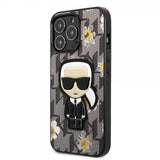 Karl Lagerfeld iPhone 13 Pro Max Skal Flower Monogram Iconic Patch Grå