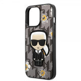 Karl Lagerfeld iPhone 13 Pro Max Skal Flower Monogram Iconic Patch Grå
