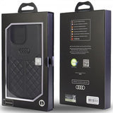 Audi iPhone 13 Pro Max Skal Genuine Leather Case Svart