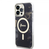Guess iPhone 13 Pro Max Skal Golden Marble MagSafe Svart