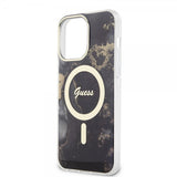 Guess iPhone 13 Pro Max Skal Golden Marble MagSafe Svart