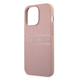 Guess iPhone 13 Pro Max Skal Hot Stamp Metal Logo Rosa