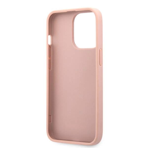 Guess iPhone 13 Pro Max Skal Hot Stamp Metal Logo Rosa