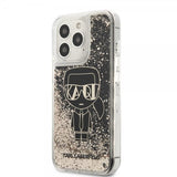 Karl Lagerfeld iPhone 13 Pro Max Skal Liquid Glitter Gatsby Svart