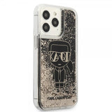 Karl Lagerfeld iPhone 13 Pro Max Skal Liquid Glitter Gatsby Svart