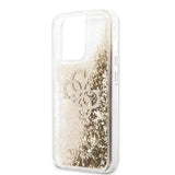 Guess iPhone 13 Pro Max Skal Liquid Glitter Guld
