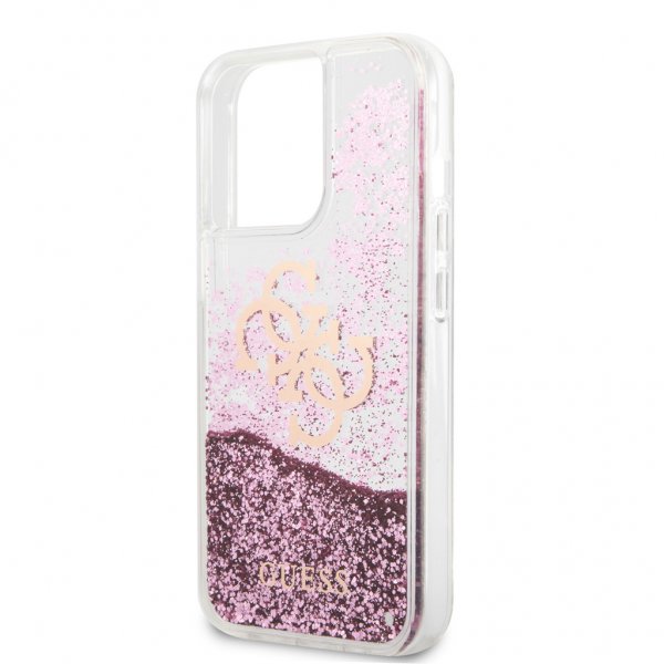 Guess iPhone 13 Pro Max Skal Liquid Glitter Rosa