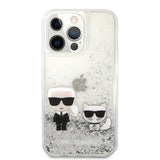 Karl Lagerfeld iPhone 13 Pro Max Skal Liquid Glitter K&C Silver