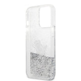 Karl Lagerfeld iPhone 13 Pro Max Skal Liquid Glitter Choupette Silver