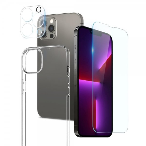 Northjo iPhone 13 Pro Max Skal med Skärmskydd och Kameraskydd 3-i-1