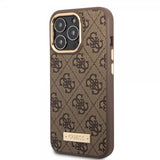 Guess iPhone 13 Pro Max Skal Metal Plate Logo MagSafe Brun