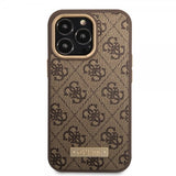 Guess iPhone 13 Pro Max Skal Metal Plate Logo MagSafe Brun