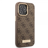 Guess iPhone 13 Pro Max Skal Metal Plate Logo MagSafe Brun