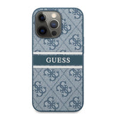 Guess iPhone 13 Pro Max Skal Printed Stripe Blå
